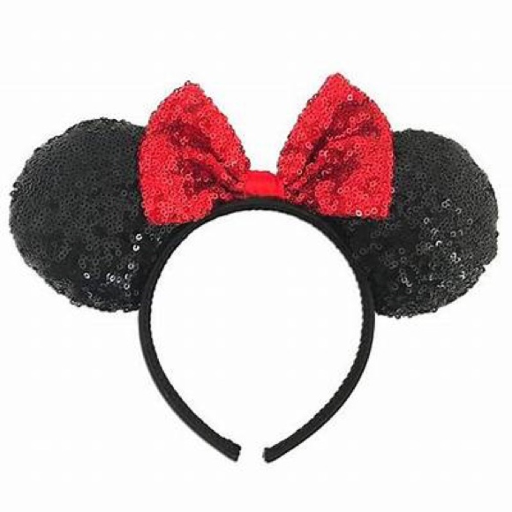 Disneyland Black & Red Sequins Minnie Mouse Ears